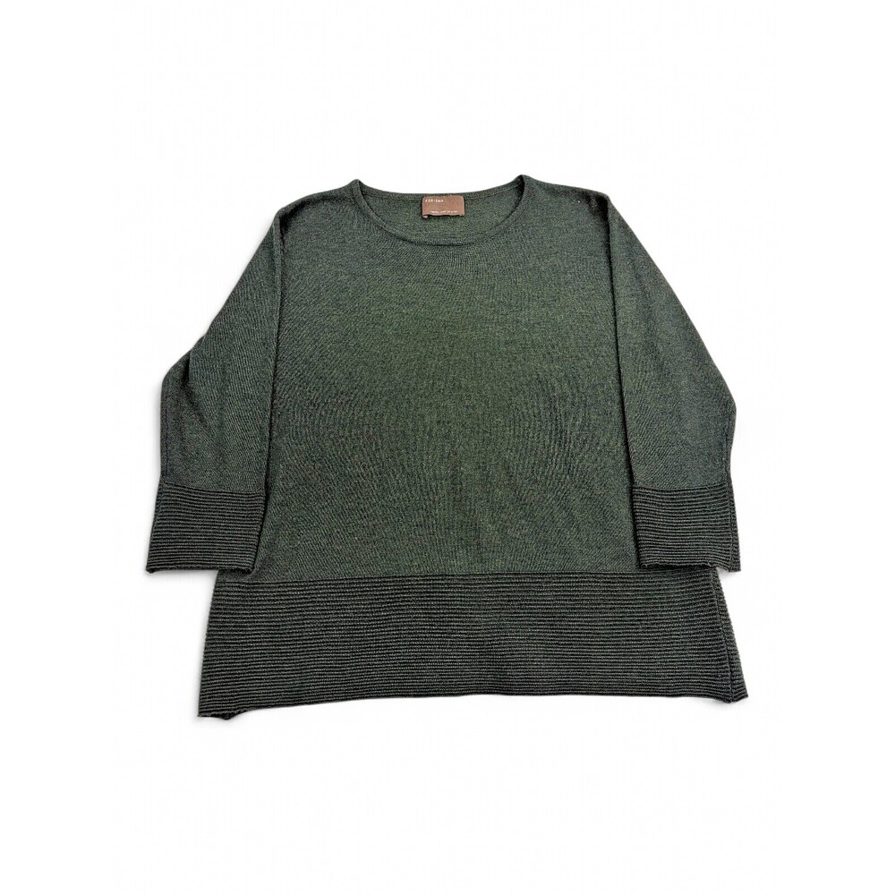 Kerisma Rib-Hem Crewneck Sweater Size S Dark Green
